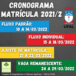 Cronograma Matrícula 2021/2