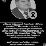 Nota de Pesar - Falecimento professor Paulo Galindo Martins